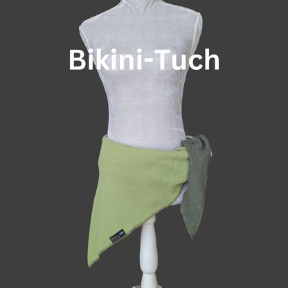 Sommer-Tuch - Grün-Beige-Khaki bestickt