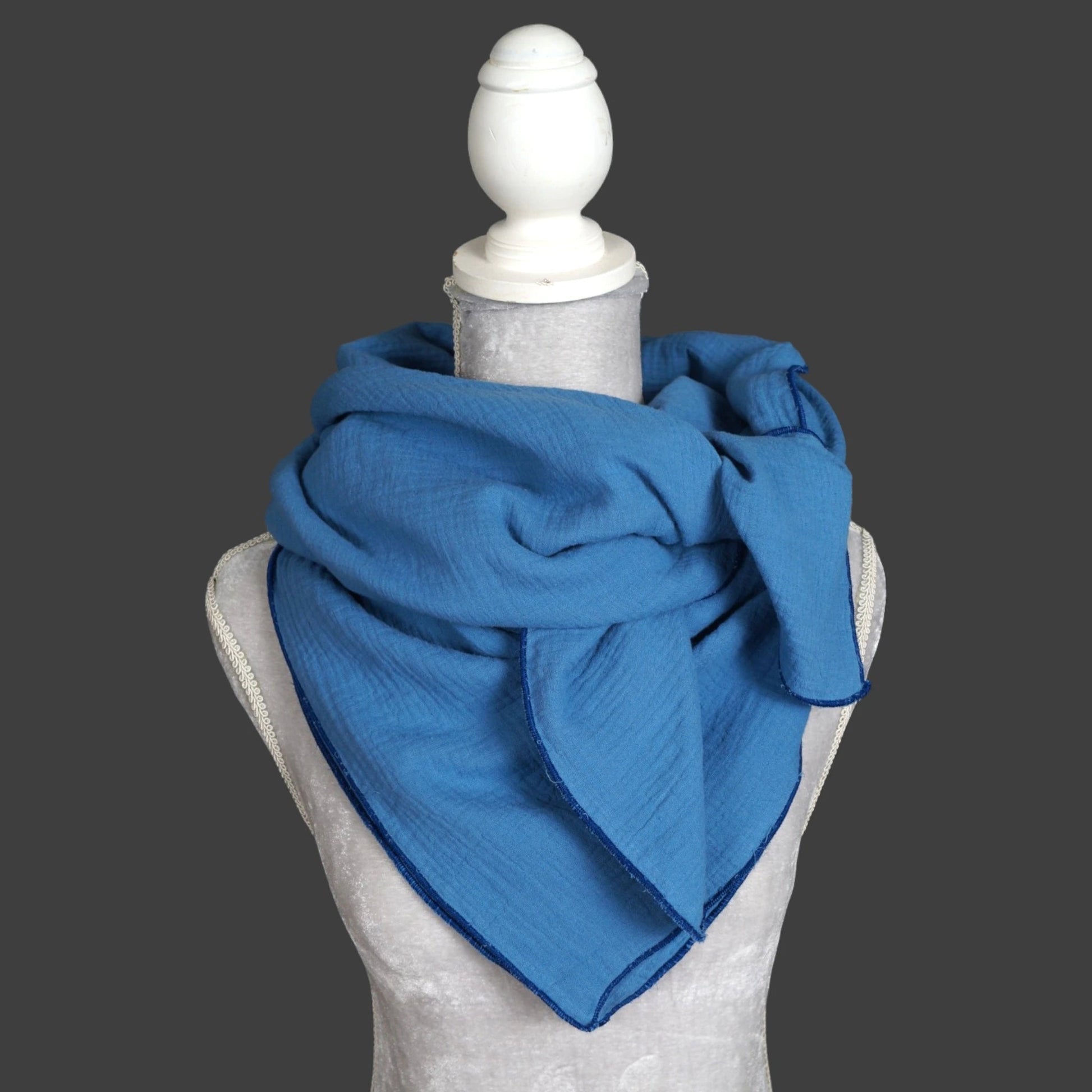 Musselin Halstuch Damen - Blau - Traum Tuch